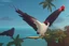 Placeholder: cockatoos, tropical paradise island, sunset