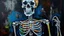 Placeholder: voodoo skeleton, neo-expressionism, acrylic paint