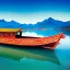 Placeholder: fullbody Drawing of 'Chinese traditional fishermen smallboat',river, mountains, intricate detail,andrea bonelli,Kilian Eng,Ohrai,evan lee,Aleksandr Sidelnikov,KyuYong Eom,three quarters frontal aerial view,toned colors,16k