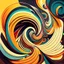 Placeholder: Use bold, flowing lines to create an abstract representation of energy and excitement, incorporating shapes like spirals and dynamic curves, postercolors