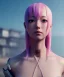 Placeholder: Anime girl cute neck head portrait, warrior costume, village, meditation, cyberpunk, 8k quality