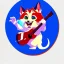 Placeholder: sticker design on white background, Pixar kitten playing guitar, flat illustration style , ultra detailed