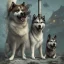 Placeholder: sad, abandoned, miserable akita dog tied to a pole with the Grim Reaper beside shitzhu dog on lonely highway, 8k resolution, high-quality, fine-detail, iridescent, intricate, digital art, detailed matte, volumetric lighting, illustration, 3D octane render, brian froud, howard lyon, selina french, anna dittmann, annie stokes, lisa parker, greg rutowski