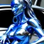 Placeholder: chrome and blue goddess