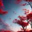 Placeholder: silhouette, monde en fleurs, future art, crépuscule , red , crem vibrant Color,