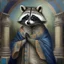 Placeholder: a racoon in the style of orthodox paintings