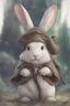 Placeholder: Cute chubby bunny floppy ears adventurer dnd art realism