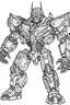 Placeholder: out line art of super transformers robots colouring pages with white background ,skech style ,full body.only use outline,mandala style,clean line art,white background,no shadow and clear and well outlined