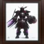 Placeholder: A portrait of a robot samurai, black armor, ultra realistic, unreal engine, cinematic lighting, octane render, random colurs, cosmic ambiance, masterpiece art by Yoji Shinkawa, picture in frame, frame around