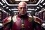 Placeholder: star wars bald male scientist wearing burgundy and black old republic armor with gold trim inside a laboratory on a space station, centered head and shoulders portrait, hyper-detailed, dynamic lighting, hyper-detailed background, 8k resolution, volumetric lighting, light skin, fully symmetrical details