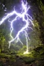 Placeholder: area of rocks, deep inside the forest, divine domain, Lightning,