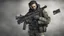 Placeholder: simon ghost riley from call of duty modern warfare 2 holding a M4