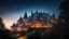 Placeholder: 8001, delightful, sensitive, fantastic, confident, undulating sinusoidal castle with hyperbolic roofs, delicate, night, darkness, architecture, award-winning photograph, beautiful composition, dreamlike, filled with beautiful detail, delicate colour, chiaroscuro