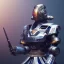 Placeholder: A portrait of a crystalised robot samurai with yakuza tatu, atmospheric, realistic, unreal engine cosmic galactic, cinematic lighting, octane render, random colors, transparent, cosmic ambiance, masterpiece, art by Yoji Shinkawa, composing fit inside