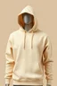 Placeholder: mockup blank beige hoodie with mannequin, beige background, Ai generated Images