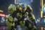 Placeholder: orisa in 8k anime cgi artstyle, venom them, neon effect, close picture, rain, Combat position, apocalypse, intricate details, highly detailed, high details, detailed portrait, masterpiece,ultra detailed, ultra quality