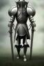 Placeholder: medieval knight walking dramatically forward, sword in hand. A skeleton on his back.