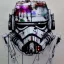 Placeholder: photorealistic at-at pilot helmet with weathered painting , illustration on coarse canvas by <agnes cecile> and <Yoji Shinkawa>, ornate and intricate details , soft smooth lighting, ultra detailed concept art,