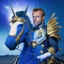 Placeholder: portrait President Macron as a space barbarian horse-monster