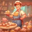 Placeholder: a cartoon character thirty years old confectioner , an ultrafine detailed painting by senior character artist, featured on polycount, sots art, artstation hd, 2d game art, behance hd