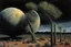 Placeholder: cloudy Night, mistery and enigmatic influence, sci-fi, rocks, vegetations, rocky arid land, people, 80's space science fiction movies influence, otto pippel, fernand toussaint, and gustave caillebotte impressionism paintings