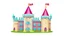 Placeholder: Factory building for party decoration. festive building, castle like