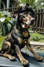 Placeholder: chien steampunk dans un parc labrador jeune