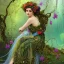 Placeholder: a closeup of a fairy wearing a dress of vines and flowers sitting near a cerulean reflective lake, artwork, Flickr, 8 k, detailed matte, fine-detailed, high-quality, in the style of George Grie, Anne Dittman, Anne Stokes, Lisa Parker, Selina French, alphonse mucha