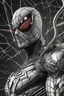 Placeholder: Arte lineal Spiderman cyborg, calidad ultra, hiperdetallado, maximalista, color blanco, increíble obra