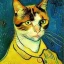 Placeholder: Portrait of a cat by Van Gogh