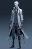 Placeholder: silver skinned anime man cyberpunk full body