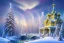 Placeholder: russian gold white palace on the mountain，waterfall, sun,10 snowy fir trees,blue lake,swanns, winter snow flakessnow, northern Lights blue pink, full of details, smooth, bright sunshine，soft light atmosphere, light effect，vaporwave colorful, concept art, smooth, extremely sharp detail, finely tuned detail, ultra high definition, 8 k, unreal engine 5, ultra sharp focus