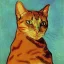 Placeholder: Portrait of a cat by Van Gogh