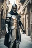 Placeholder: Arab cyborg warrior Full Body Full Armored helmet,Wearing Face Mask Iron Masculine Mysterious Powerful Fantasy High Quality clothes,islamic city background