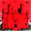 Placeholder: A red castle with hearts painted by Andy Warhol