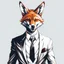 Placeholder: Illustrative sketch of a image of an humanoid fox, suit and tie, arte lineal ultra quality, 8k