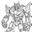 Placeholder: outline art for square megatron coloring page for kids, classic manga style, anime style, realistic modern cartoon style, white background, sketch style, only use outline, clean line art, no shadows, clear and well outlined