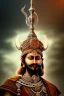 Placeholder: chhatrapati shivaji maharaj face, theme art, Dark moody night atmosphere, 8K, close-up face, anatomically perfect face,