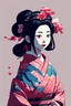 Placeholder: Geisha, lofi, studio ghibli style, high contrast