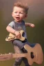 Placeholder: James hetfield toddler, full body, playing guitar, bokeh, hyper realistic