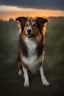 Placeholder: Lassie - gradated Background, professional quality studio 8x10 UHD Digital photograph by Scott Kendall - multicolored spotlight, Photorealistic, realistic stock photo, Professional quality Photograph. colored Fog - Multicolored lightning, 3D heart