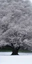 Placeholder: photograph of tree in the snow, landscape photography