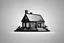 Placeholder: Icon of a black and white small house