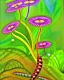 Placeholder: mystical venus fly trap, flowers, jungle, impressionism, soft lighting. trees in background, dragonfly,