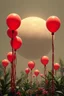 Placeholder: plastic balloon plants and trees, strange liminal dark planet