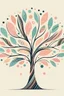 Placeholder: Stylized tree with a pinstripe trunk and pastel spotted leaves