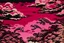 Placeholder: A purplish magenta sky with flying turtles designed in Javanese shadow puppets painted by Katsushika Hokusai