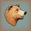 Placeholder: funny bears head from profile, 70's cartoon style