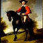 Placeholder: portrait of horse riding Rembrant style