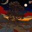 Placeholder: Colourful, peaceful, Egon Schiele, Max Ernst, night sky filled with galaxies and stars, rocks, trees, flowers, one-line drawing, sharp focus, 8k, deep 3d field, intricate, ornate